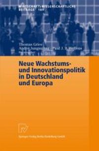 cover of the book Neue Wachstums- und Innovationspolitik in Deutschland und Europa