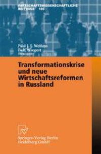 cover of the book Transformationskrise und neue Wirtschaftsreformen in Russland