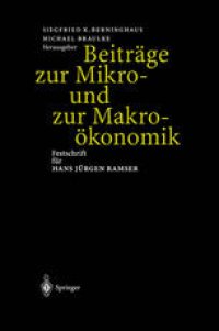 cover of the book Beiträge zur Mikro- und zur Makroökonomik: Festschrift für Hans Jürgen Ramser