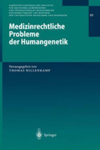 cover of the book Medizinrechtliche Probleme der Humangenetik