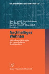 cover of the book Nachhaltiges Wohnen: Befunde und Konzepte für zukunftsfähige Stadtquartiere