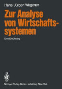 cover of the book Zur Analyse von Wirtschaftssystemen: Eine Einführung