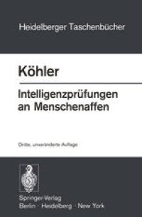 cover of the book Intelligenzprüfungen an Menschenaffen: Mit einem Anhang zur Psychologie des Schimpansen