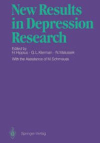 cover of the book New Results in Depression Research