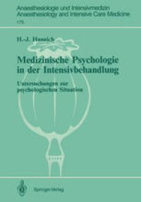 cover of the book Medizinische Psychologie in der Intensivbehandlung: Untersuchungen zur psychologischen Situation