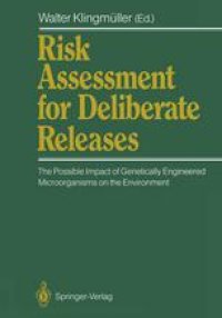 cover of the book Risk Assessment for Deliberate Releases: The Possible Impact of Genetically Engineered Microorganisms on the Environment