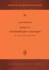 cover of the book Ionen in Nichtwässrigen Lösungen