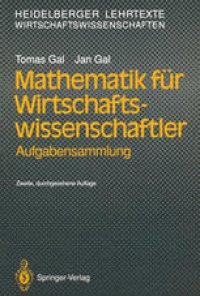 cover of the book Mathematik für Wirtschaftswissenschaftler: Aufgabensammlung