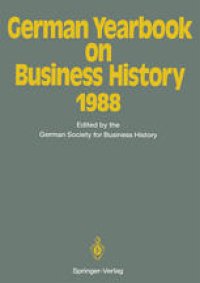 cover of the book German Yearbook on Business History 1988