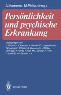 cover of the book Persönlichkeit und psychische Erkrankung: Festschrift zum 60. Geburtstag von U. H. Peters