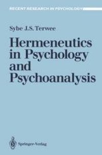 cover of the book Hermeneutics in Psychology and Psychoanalysis