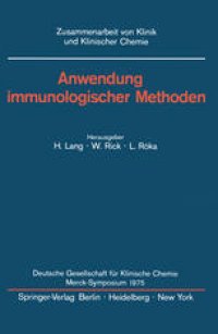 cover of the book Anwendung immunologischer Methoden