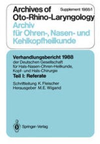 cover of the book Teil I: Referate: Chirurgie des Felsenbeins und der angrenzenden Schädelbasis (außer Mittelohr-Chirurgie)