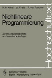 cover of the book Nichtlineare Programmierung