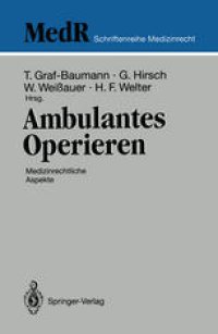 cover of the book Ambulantes Operieren: Medizinrechtliche Aspekte