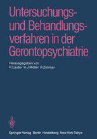 cover of the book Untersuchungs- und Behandlungsverfahren in der Gerontopsychiatrie