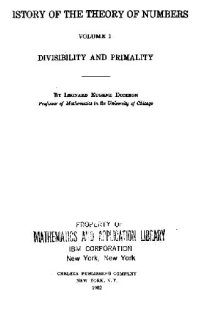 cover of the book History of the theory of numbers