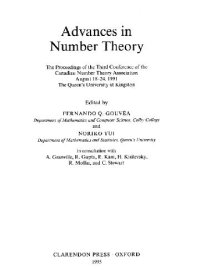 cover of the book Advances in number theory: Proc. 3rd conf. of Canadian Number Theory Association, 1991