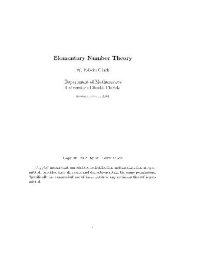 cover of the book Elementary number theory