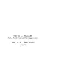 cover of the book Chance and Stability. Stable Distributions and their Applications