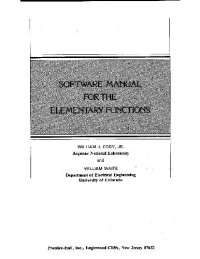 cover of the book Software manual for the elementary functions