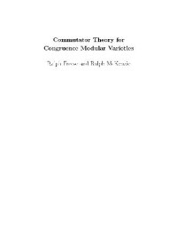 cover of the book Commutator theory for congruence modular varieties