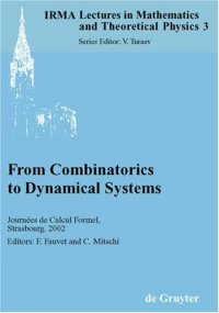 cover of the book From combinatorics to dynamical systems: journées de calcul formel, Strasbourg, March 22-23, 2002