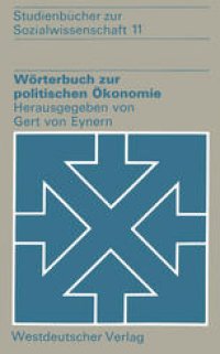 cover of the book Wörterbuch zur politischen Ökonomie