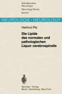 cover of the book Die Lipide des normalen und pathologischen Liquor cerebrospinalis