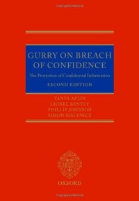 cover of the book Gurry on Breach of Confidence: The Protection of Confidential Information