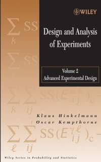 cover of the book Design and Analysis of Experiments, Advanced Experimental Design