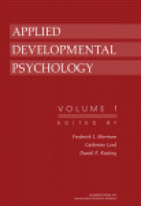 cover of the book Applied Developmental Psychology. Volume 1