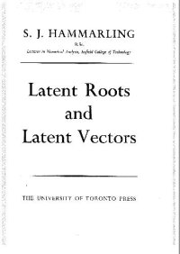 cover of the book Latent roots and latent vectors