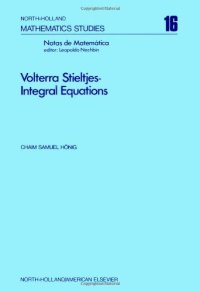 cover of the book Volterra Stieltjes-Integral Equations