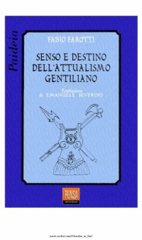 cover of the book Senso e destino dell'attualismo gentiliano