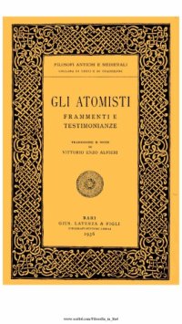 cover of the book Gli atomisti. Frammenti e testimonianze