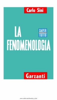 cover of the book La fenomenologia