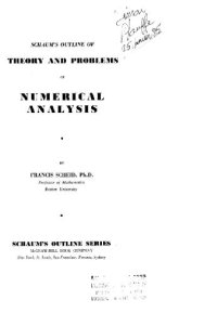 cover of the book Schaum's outline of theory and problems of numerical analysis: [including 775 solved problems]