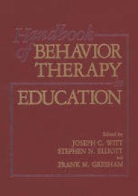 cover of the book Handbook of Behavior Therapy in Education