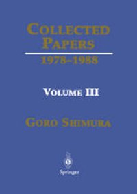 cover of the book Collected Papers: Volume III: 1978-1988