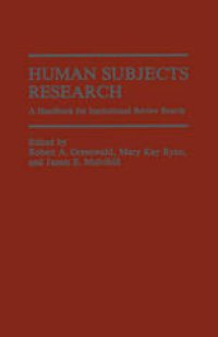 cover of the book Human Subjects Research: A Handbook for Institutional Review Boards