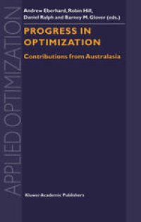 cover of the book Progress in Optimization: Contributions from Australasia