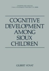 cover of the book Cognitive Development among Sioux Children