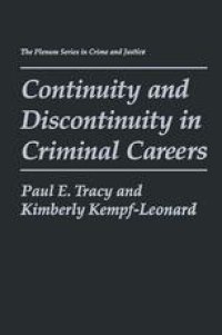 cover of the book Continuity and Discontinuity in Criminal Careers