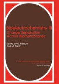 cover of the book Bioelectrochemistry III: Charge Separation Across Biomembranes