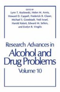 cover of the book Research Advances in Alcohol and Drug Problems: Volume 10