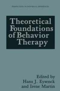 cover of the book Theoretical Foundations of Behavior Therapy