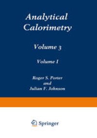 cover of the book Analytical Calorimetry: Volume 3