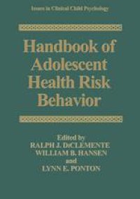 cover of the book Handbook of Adolescent Health Risk Behavior