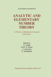 cover of the book Analytic and Elementary Number Theory: A Tribute to Mathematical Legend Paul Erdös